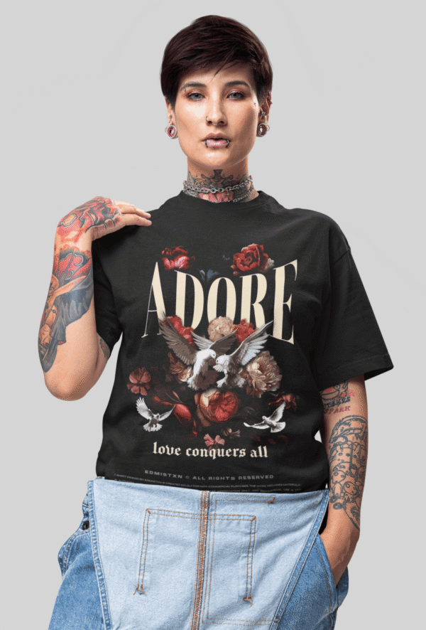 Power of Love – ‘Adore’ Graphic Black Tee